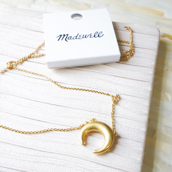 Madewell Chunky Crescent Moon Necklace - Picture 1 of 7